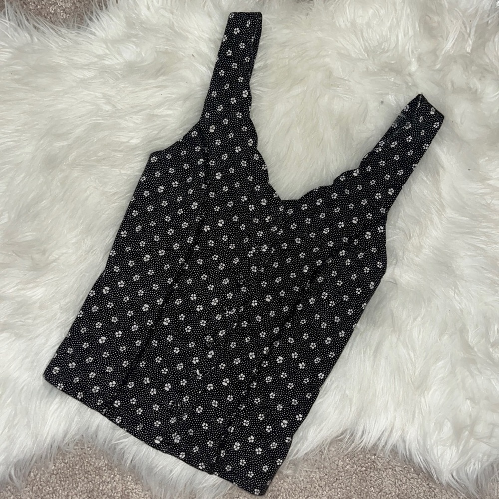 Black Floral Corset Top